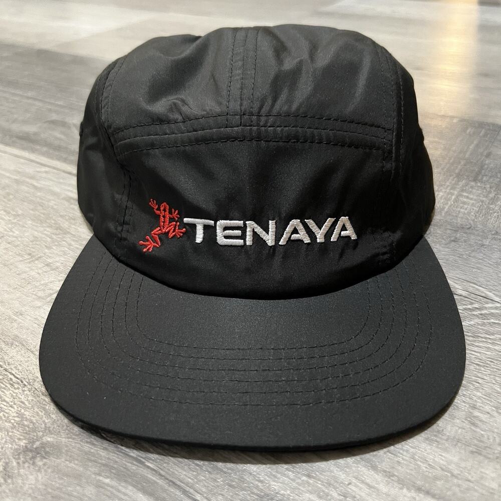TENAYA Black/Red 5-Panel Climbing Hat Outdoor Hike Rock Wall Bouldering Cap NEW